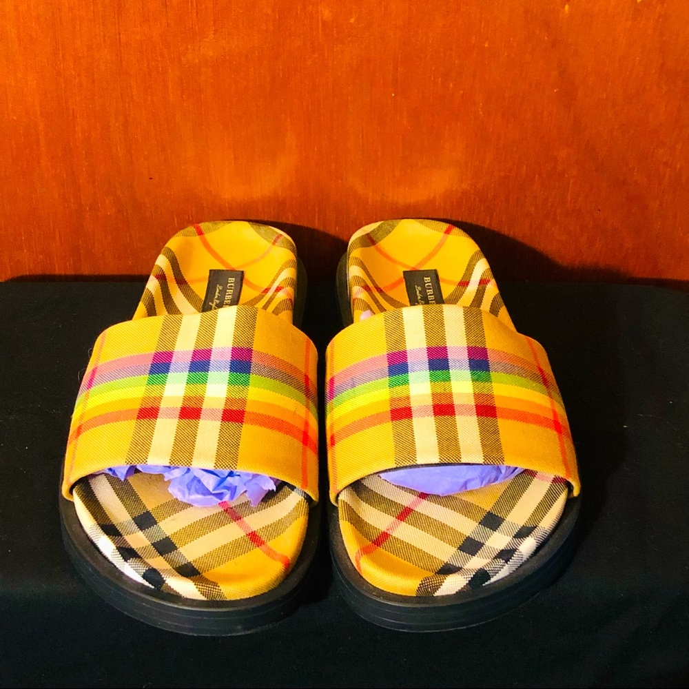 💚💚BURBERRY Ashmore Rainbow Slides💚💚